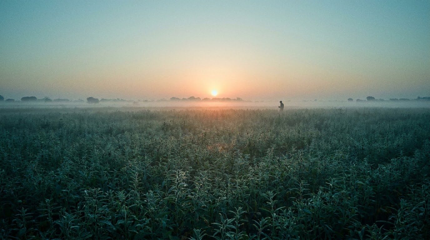 A Gujarat oil-seed field at first light