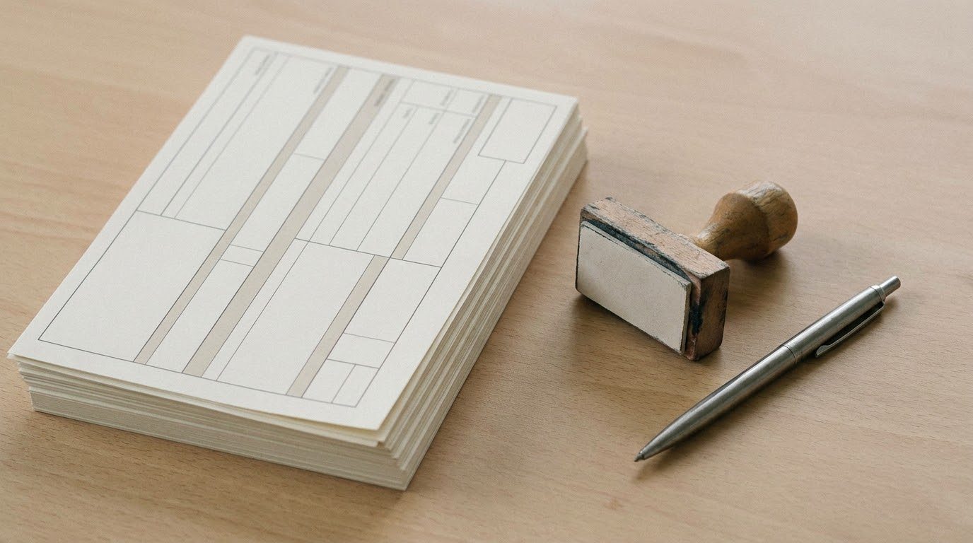 A written specification and quotation on a desk