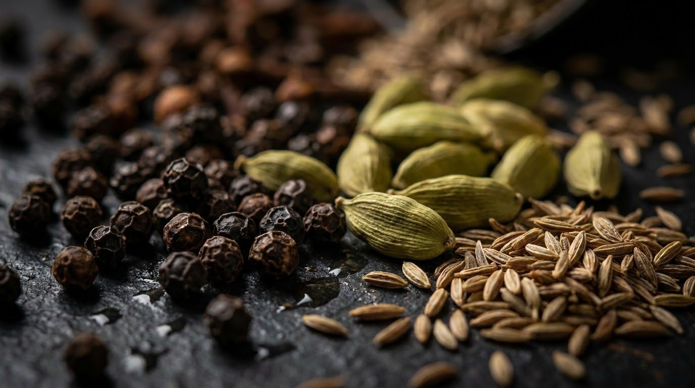 Indian spices arranged for export